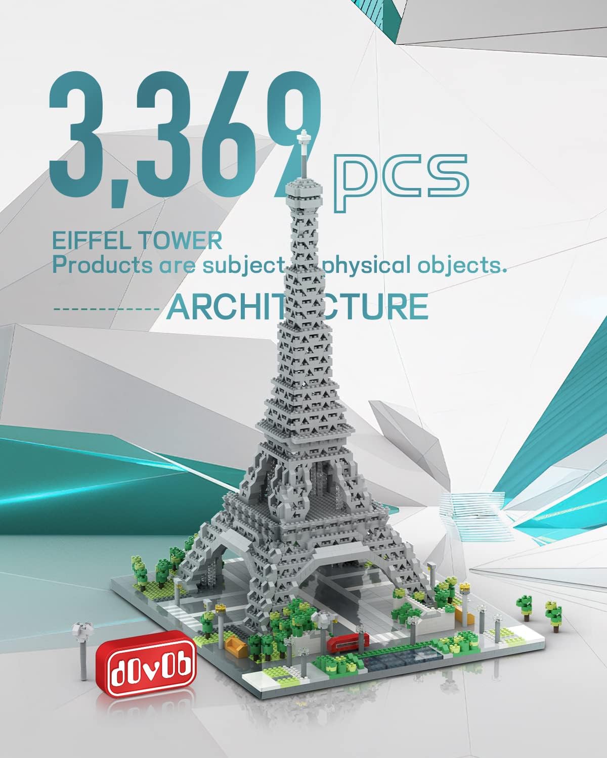 dOvOb Architecture - Juego de microbloques de la Torre Eiffel, 3369 piezas de mini ladrillos 3D, juguete de rompecabezas 3D, regalo para adultos y niños