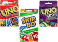 Mattel Juego de cartas Uno, Flip and Skip-Bo, paquete combinado de 3