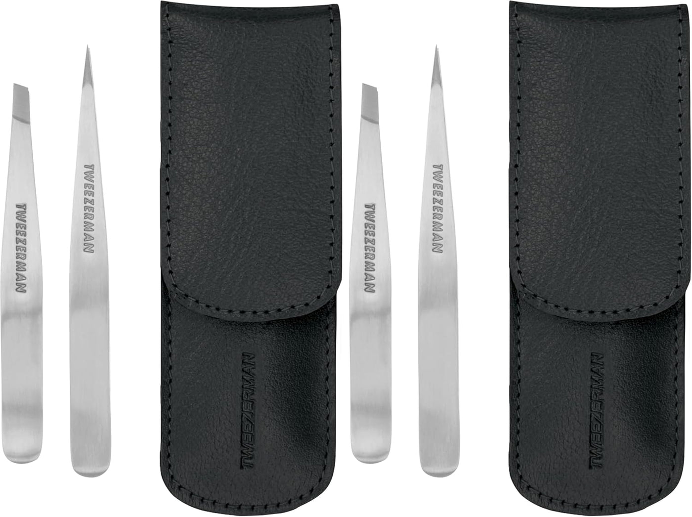 Tweezerman Juego de pinzas pequeñas con estuche de viaje, pinzas pu...