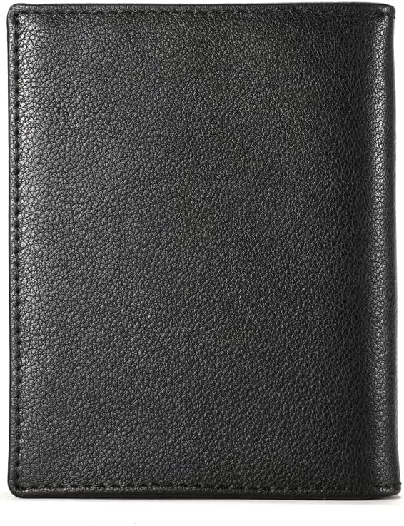 LEBULLBRO Billetera de cuero para hombre, billetera plegable con bl...