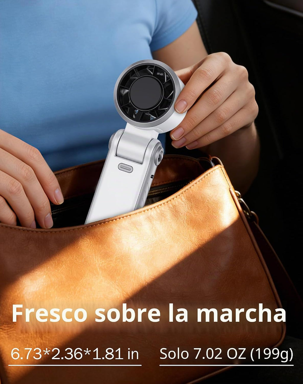 Taiofan Ventilador de mano portátil de alta velocidad con pantalla...