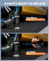 Inflador de neumáticos portátil con cilindro dual, compresor de air...
