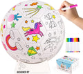 EVERICH TOY Pinta Tu Propio Balón de Fútbol, Regalos de Fútbol con Unicornio para Niñas Niños