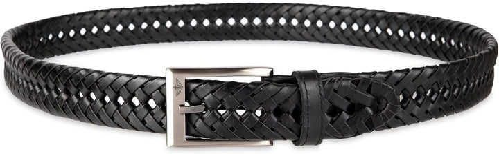 DOCKERS Cinturón de cuero trenzado para hombre, correa casual total...