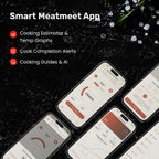 Termómetro inalámbrico para carne, Bluetooth 5.4, 6 sensores