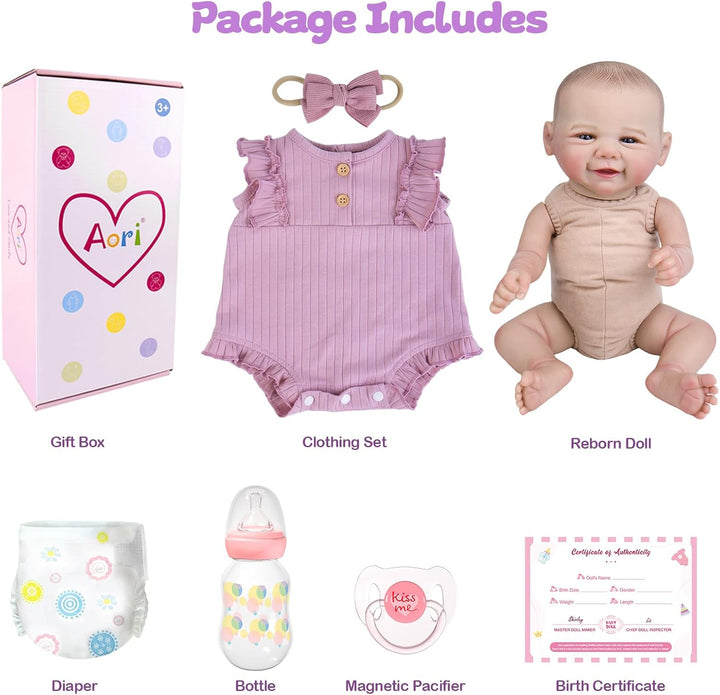 Aori Muñecas realistas de bebé recién nacido, muñeca de bebé recién...