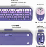 MOFII Combo de teclado y mouse inalámbricos, teclado pequeño compac...