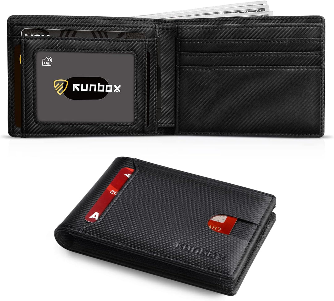RUNBOX Cartera delgada para hombre, 11 ranuras para tarjetas de cré...