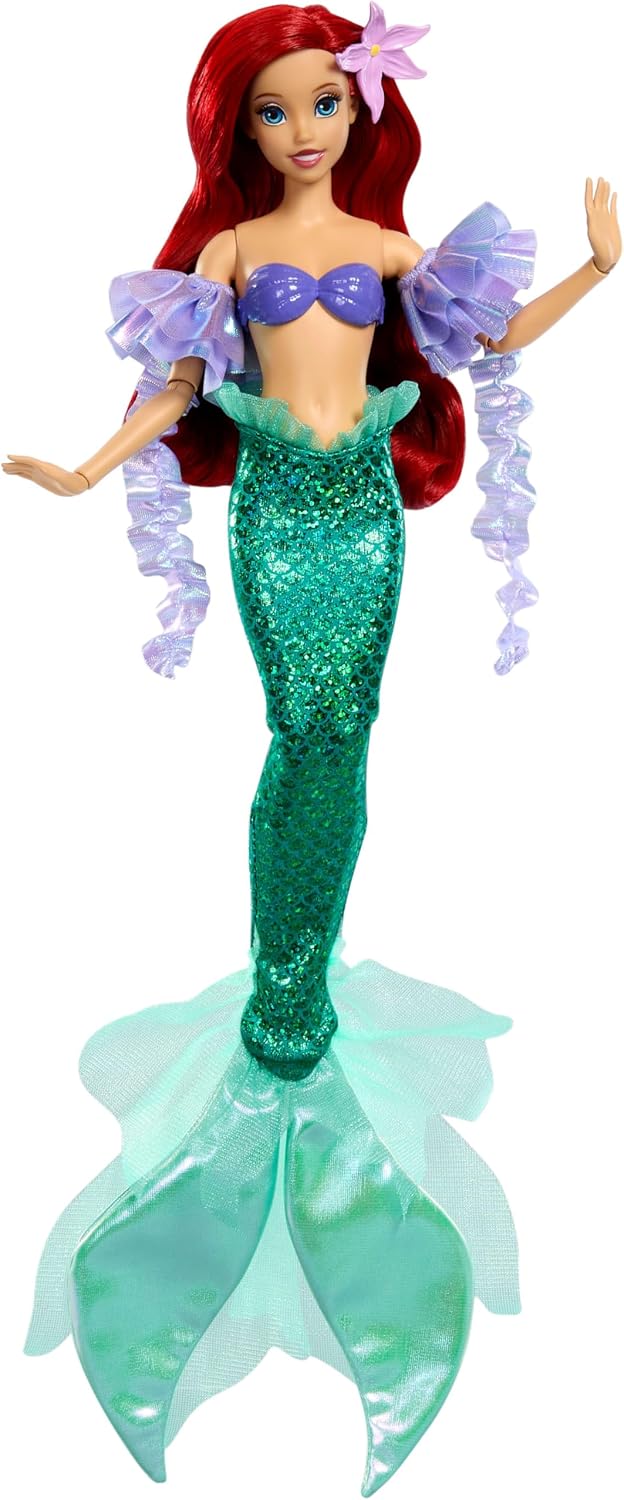 Muñeca de colección Ariel Sirena de la Princesa Disney Mattel, con Vestuario Brillante
