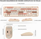 FOPETT Combo de teclado y mouse inalámbricos, 2.4G de tamaño comple...