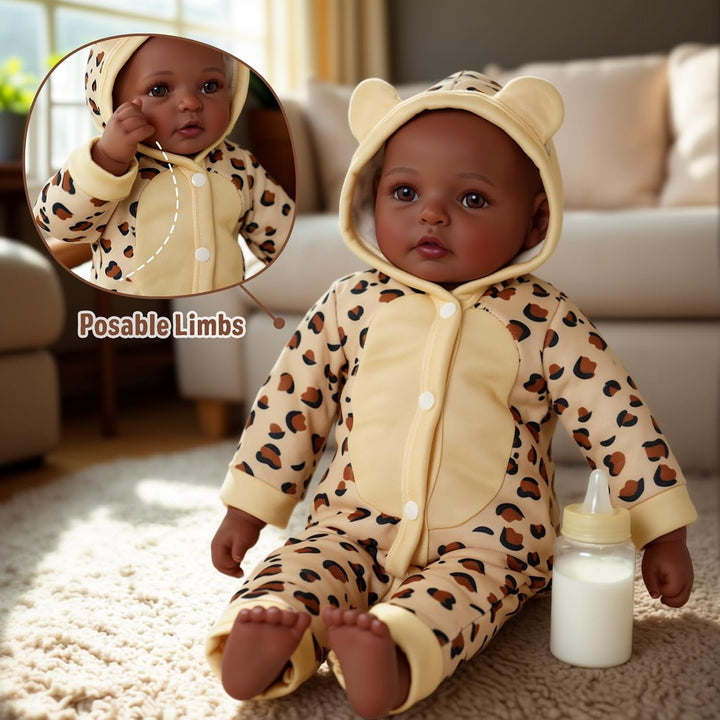 BABESIDE - Adorable muñeca negra realista de 17" hecha a mano,...