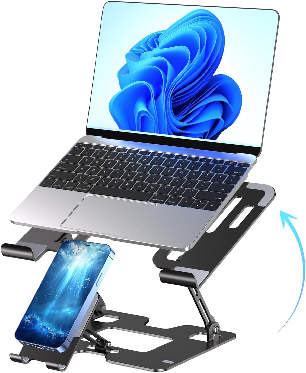 Soporte ergonómico 2 en 1 para teléfono portátil para escritorio, e...