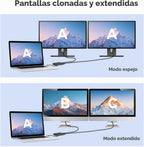 [Certificado DisplayLink] Adaptador Cable Matters USB C a HDMI dual