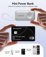 ORICO Cargador portátil con cable Lightning integrado, cargador de...