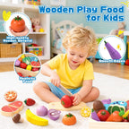 Juguetes de madera para niños, accesorios de cocina de juego de simulación