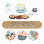 UMU® Cafetera de juguete de madera para niños, accesorio de cocina de juego de simulación para niños pequeños, juego de máquina de café expreso, juguete Montessori para edades de 3, 4, 5, 6