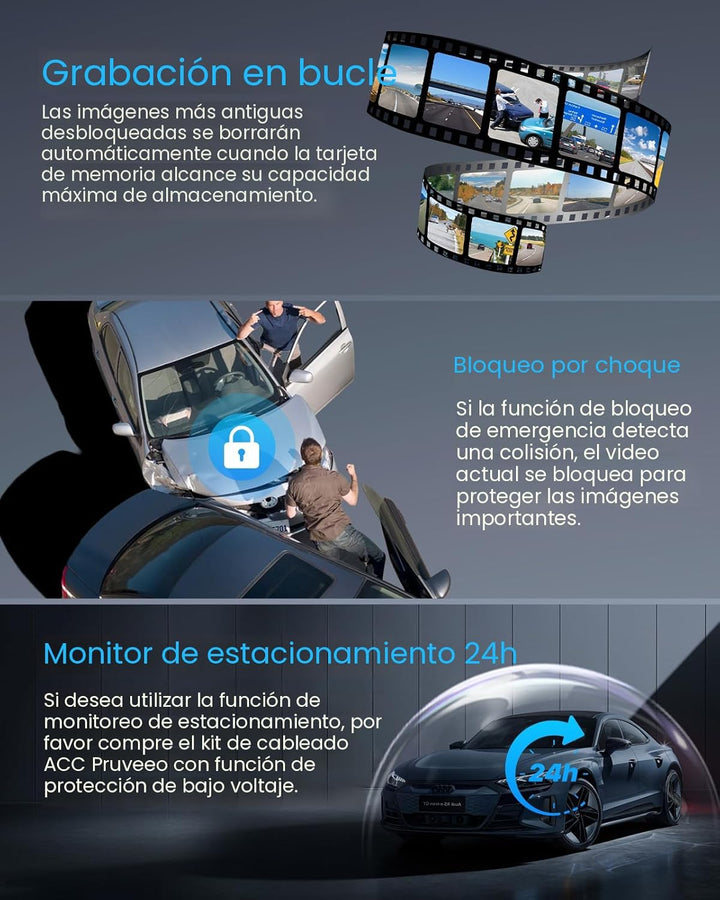 PRUVEEO - Cámara de salpicadero de 360 grados de vista 4