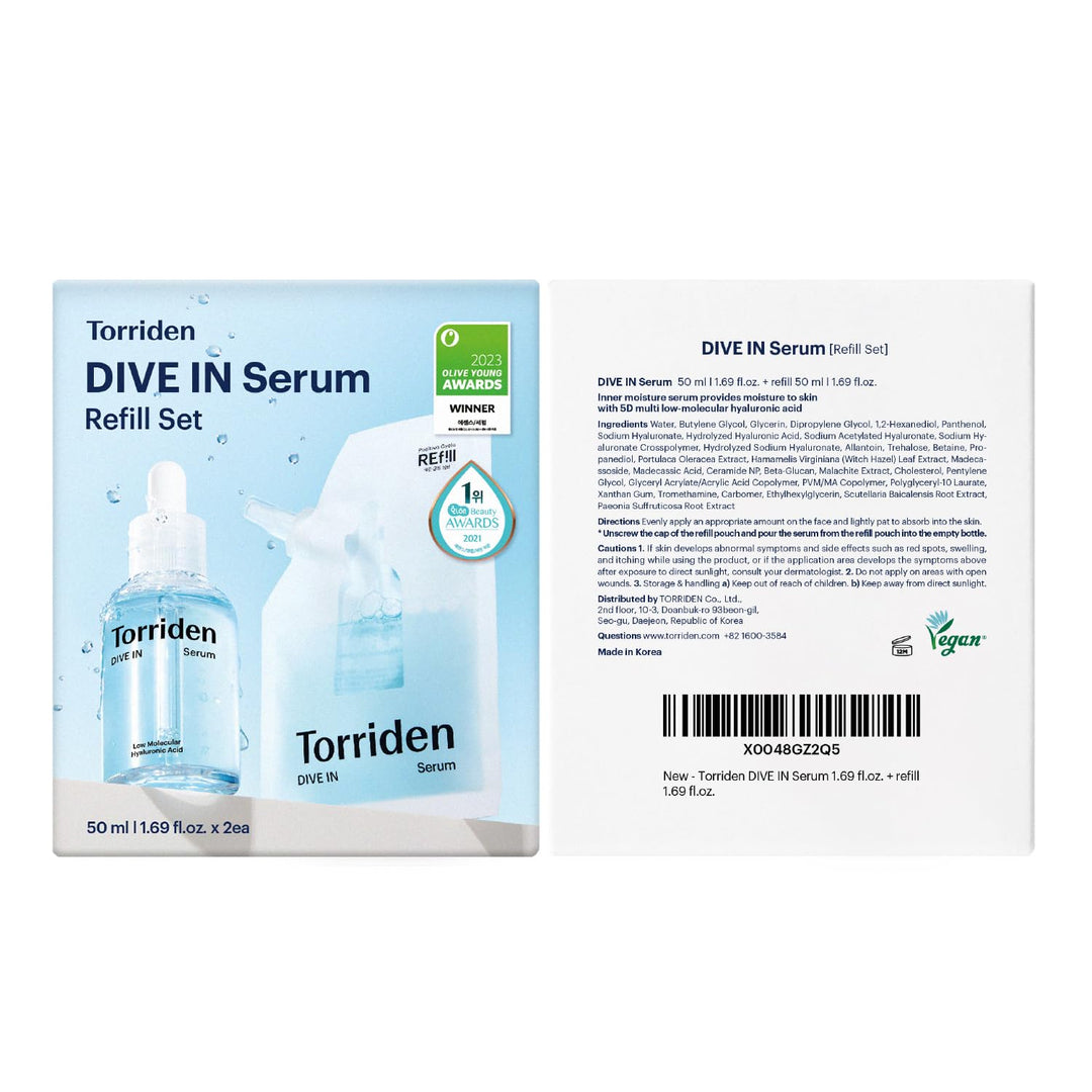 Torriden Suero DIVE IN de 1.69 onzas líquidas + bolsa de repuesto d...
