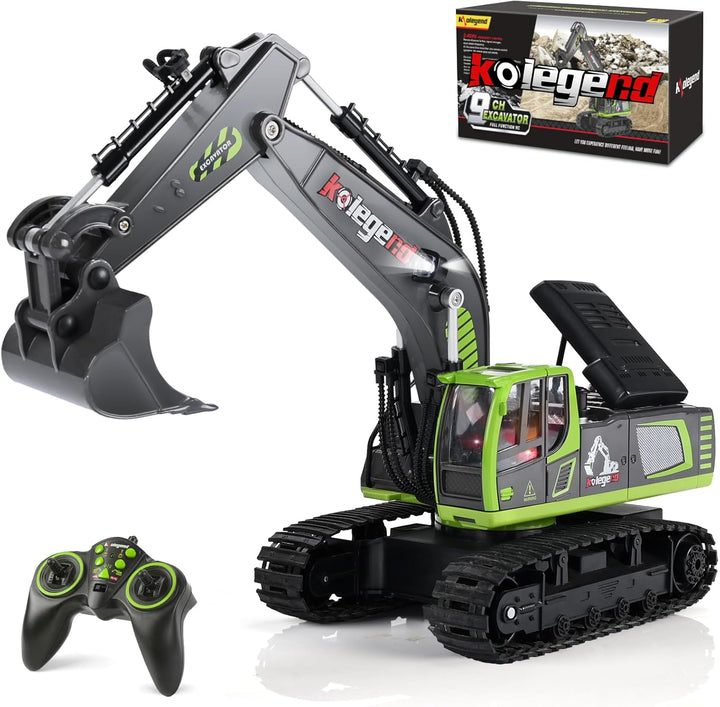 kolegend Excavadora de juguete a control remoto de 16 pulgadas, 11...
