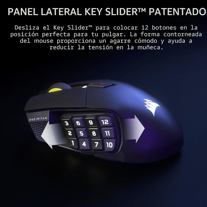 Corsair Scimitar Elite Wireless SE MMO - Ratón para juegos de PC -...
