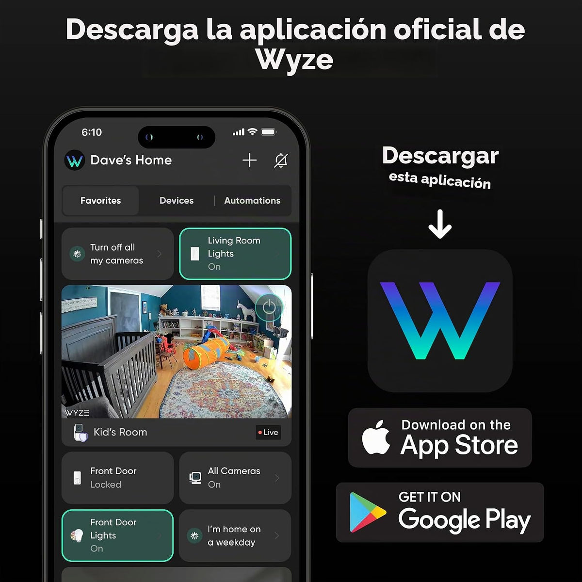 WYZE Cam Pan v3, cámara de seguridad para interiores y exteriores con