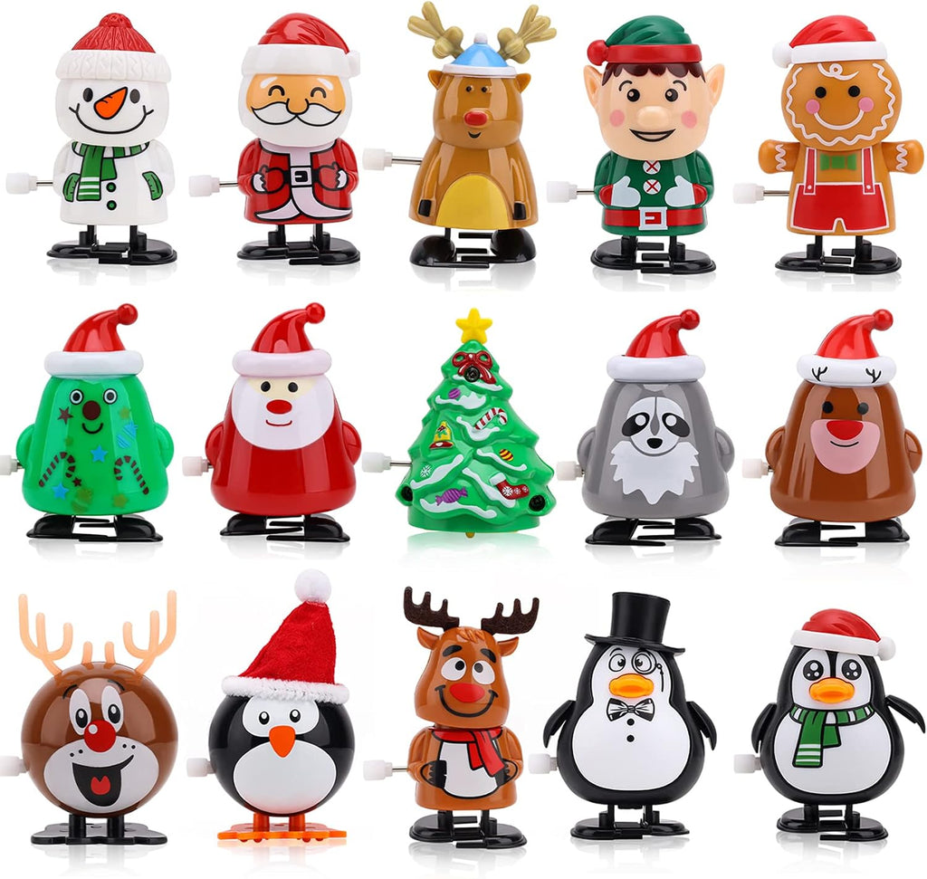 30 piezas de juguetes de cuerda para niños, rellenos de calcetines de Navidad, juguetes de relojería, juguetes de primavera, recuerdos de fiesta, bolsas de golosinas para Pascua Navidad Año Nuevo