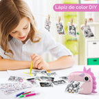 HiMont Cámara para niños, impresión instantánea, cámara digital selfie para niños con papel de impresión y tarjeta de 32G, video de 2.5K y cámara de impresión instantánea con bolígrafos de color para
