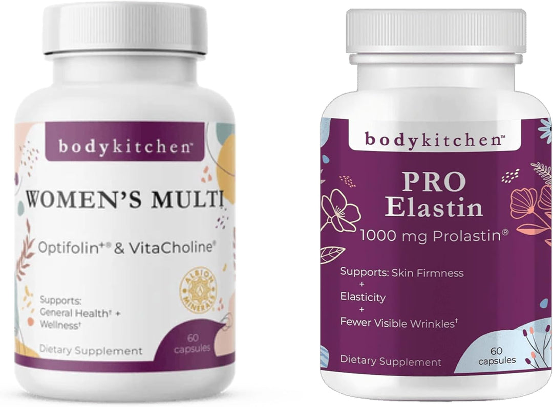 Body Kitchen Paquete multivitamínico y proelastina para mujer \u201...