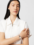 Fossil Carlie - Reloj de cuarzo de acero inoxidable de tres manecillas para mujer