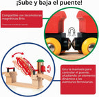 BRIO World Lifting Bridge - Accesorio de tren de madera movible - Certificado FSC - Compatible con todos los juegos de ferrocarriles Brio - Incluye 1 elevador y 2 pistas - Diversión creativa y
