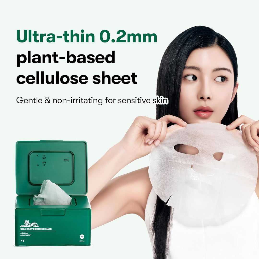 VT COSMETICS CICA Mascarilla Calmante Diaria 30 Hojas, Centella Asi...