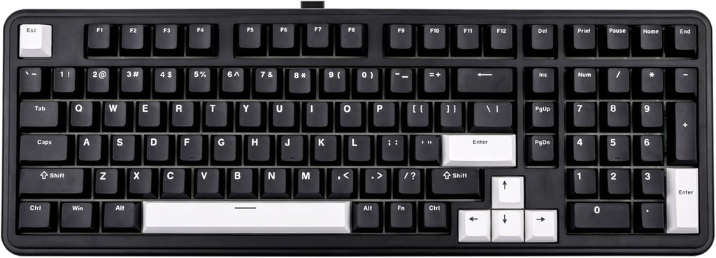 EPOMAKER Teclado mecánico inalámbrico de tres modos TH99 con batería, Negro, Creamy Jade
