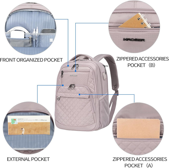 KROSER Mochila de viaje para laptop, 17 pulg.