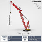 Mould King 17015 Technology Crawler Crane Kit de bloque de construcción, grúa sobre orugas resistente con motores para adultos, 4318 piezas de construcción de ingeniería