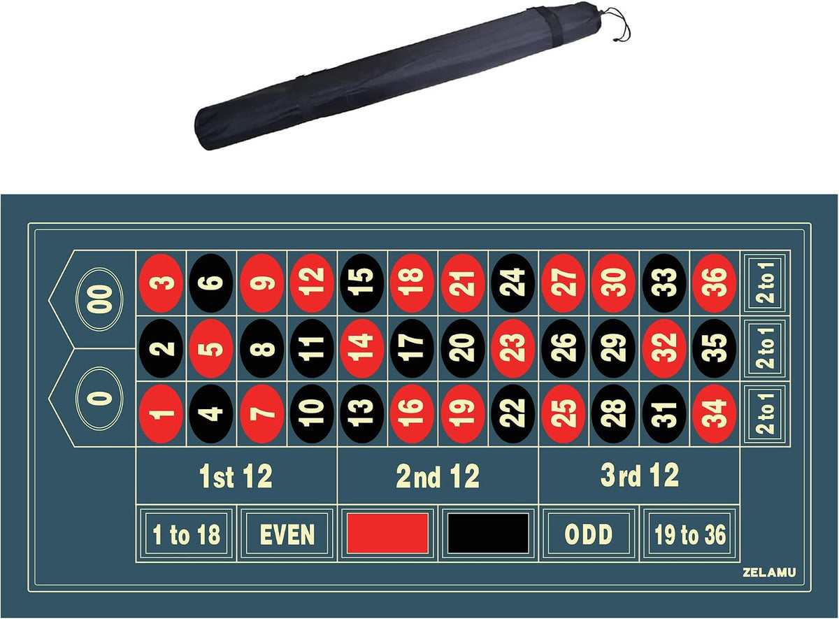Tapete de mesa de póquer de ruleta, 47 x 23.6 pulgadas, tapete de goma