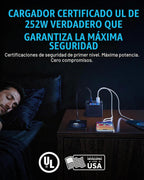 SABRENT Estación de carga VOLTIK, 252 W, 8 puertos USB C y USB A, pantalla