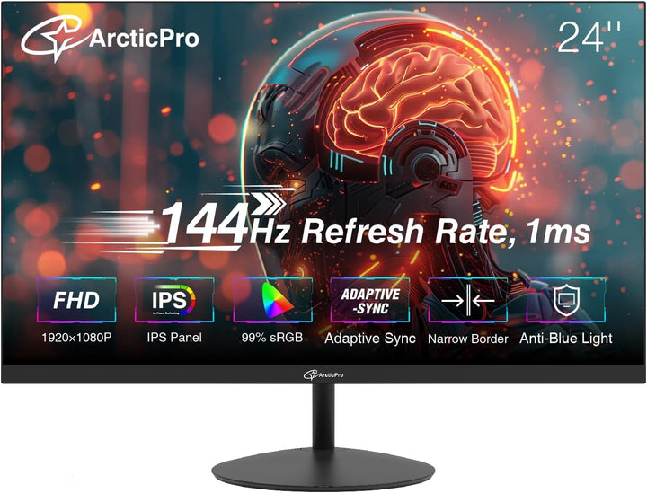 ArcticPro \u2013 Monitor de computadora de 24 pulgadas, FHD 1080p,...