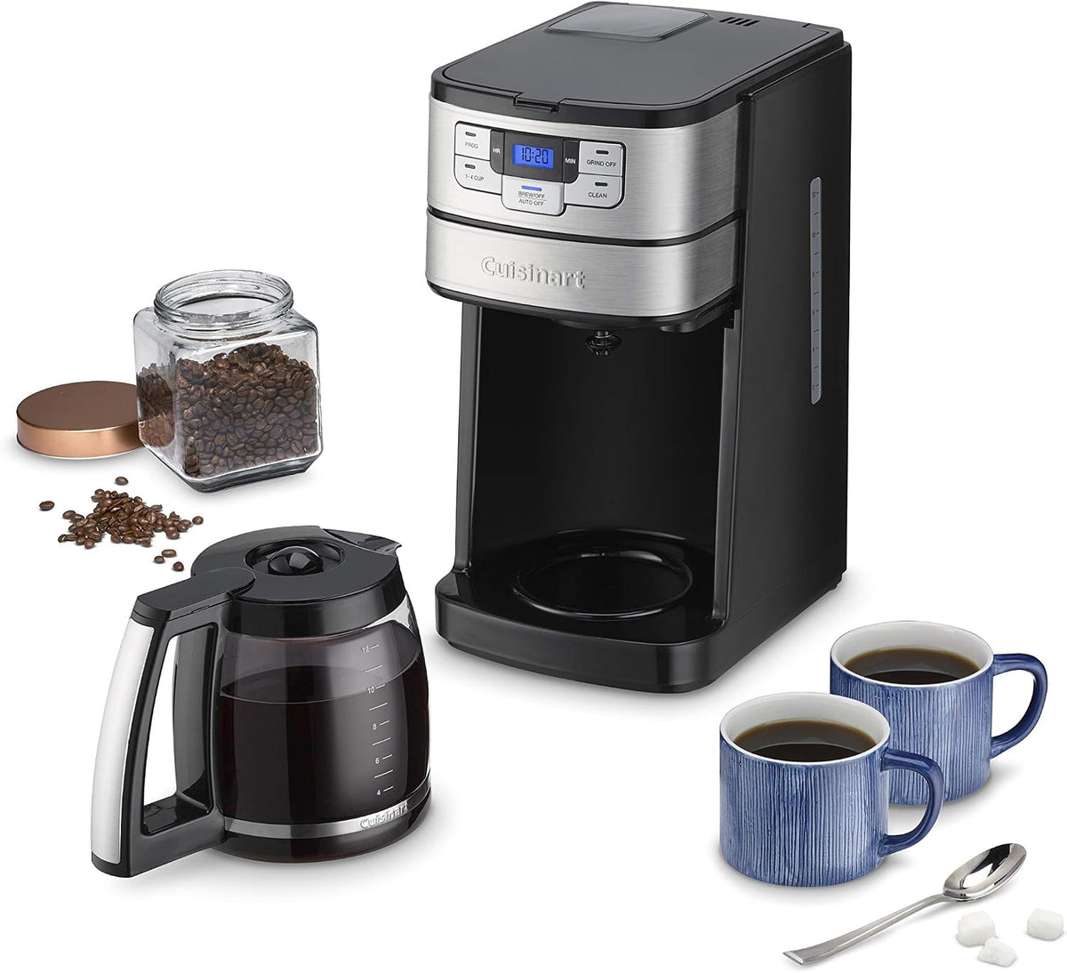 Cuisinart Cafetera automática de 12 tazas con molinillo de cuchilla, jarra