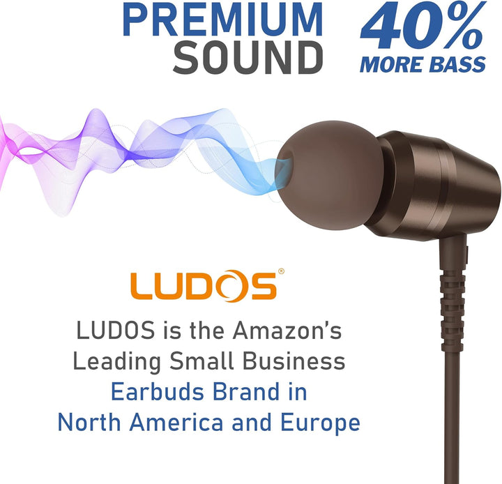 LUDOS OMNITONE Auriculares con cable para oídos, con garantía de 5...