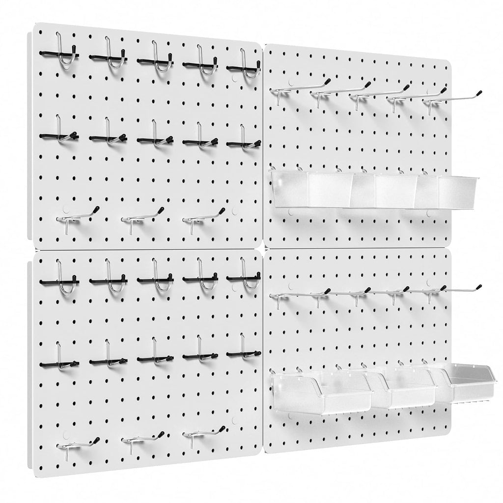 Kit organizador de tablero de clavijas, paquete de 4 paneles de metal de 12