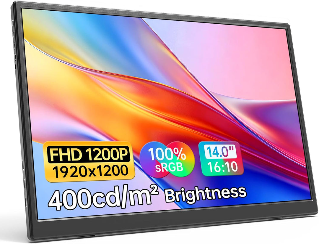 WGK Monitor portátil de 14 pulgadas FHD1200P ultradelgado para moni...