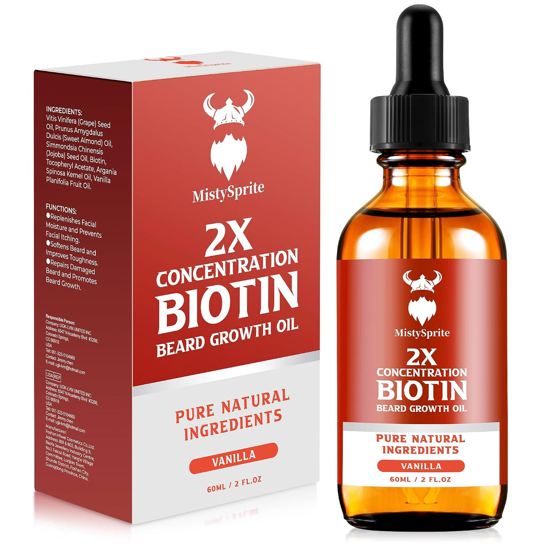 Aceite para el crecimiento de la barba, biotina de concentración 2X...