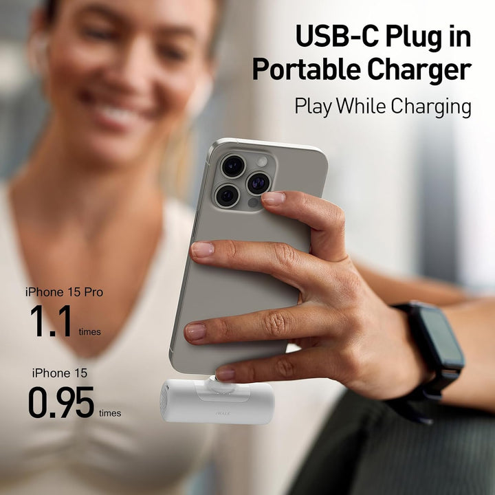 iWALK Cargador portátil de 4,500mAh para iPhone 15\/16\/17, batería...