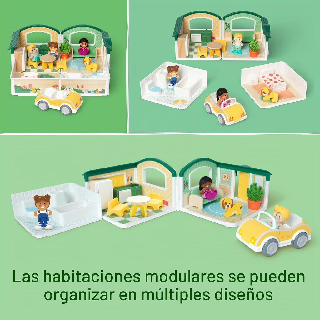 Melissa & Doug Cheery Lane - Juego modular de casa de juegos, figuras de