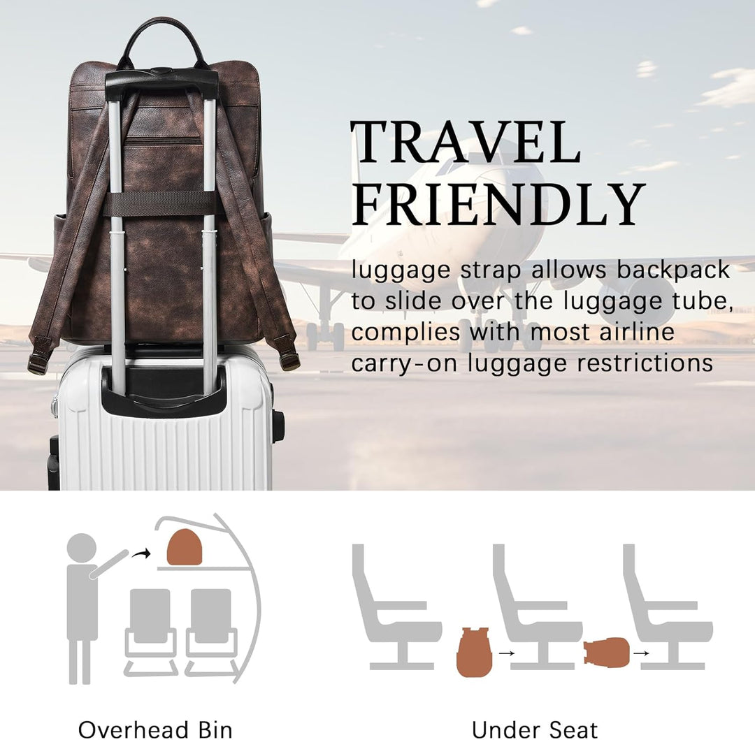 Shrrie Mochila grande mejorada para laptop de viaje, para portátil...