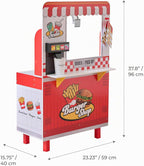 Teamson Kids Flip & Fry Burger Shop Playset para Kids Age 3+