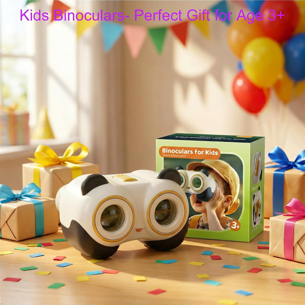 Binóculos Juguetes Científicos para Niños de 3-8 años: Panda Look - Regalo para Niños y Niñas | Aventura al Exterior y Juguete Educativo STEM para Avistamiento de Aves, Acampar, Senderismo - Edades 3-8 Regalo de Cumpleaños para Niños y Niñas