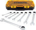 DEWALT Tough Box 8 PC SAE Juego de llaves combinadas de trinquete