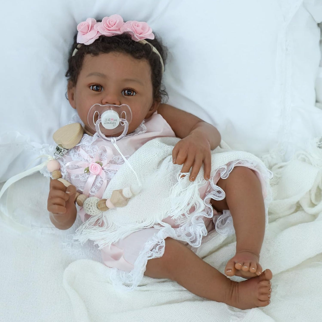 KSBD Reborn Baby Doll Black Girl \u2013 Muñeca realista de 18 pulga...