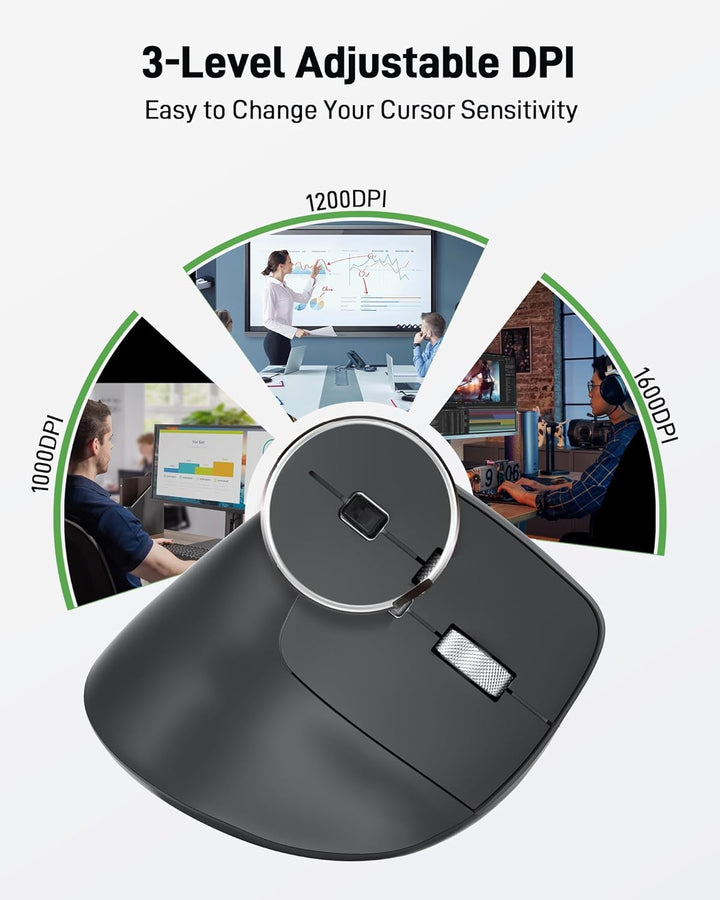 Acer Ratón Ergonómico Inalámbrico, Ratón Vertical con DPI Ajustable...